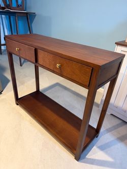 Wood Console Table with Two Drawers