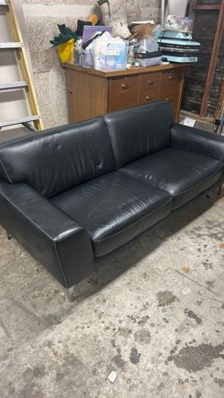 Black leather couch