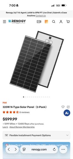 X2 Renogy 320W N-Type Solar panels CHEAP