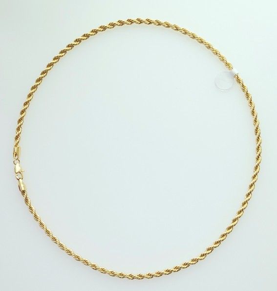 Gold Plated Twisted Rope Link Chain  19"