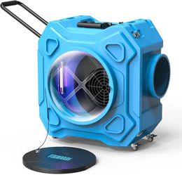 W364-Air Scrubber with 3-Stage Filtration, 970CFM HEPA Air Scrubber Negative Air Machine with Lockable 360° Wheels & Auto-Foldable Handle, Portable He