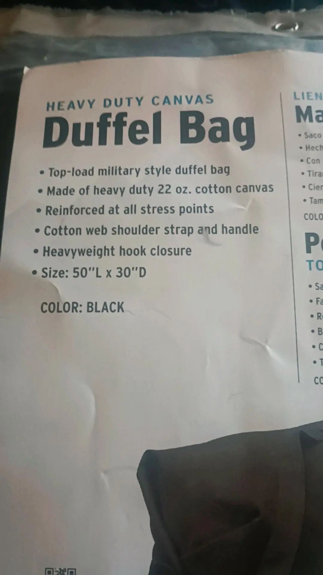 Heavy Duty Duffle Bag