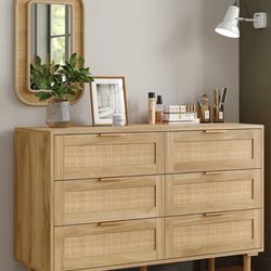 Rattan 6 Drawer Dresser (New/Never used and in original box)