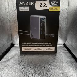 Anker Prime Docking Station, 14-Port with 160W Max Output, 10Gbps Fast Data Transfer, Real-Time Smart Interface, Audio and Ethernet Ports, Dual 4K Dis