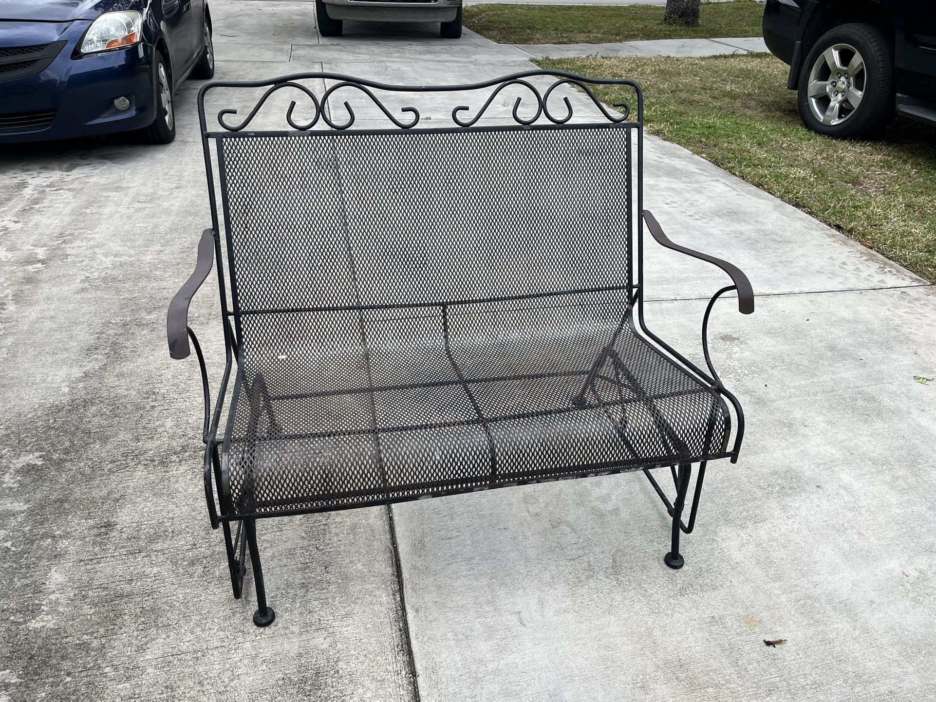 Wrought Iron Glider Bench