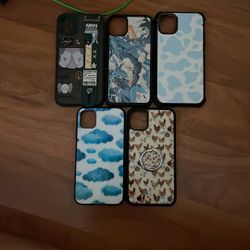 Iphone 11 Blue Sky/ocean, Chicken, Kaws Phone Case