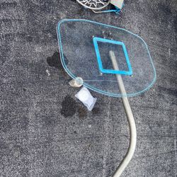 Swimming pool, basketball hoop and rim for inground pool