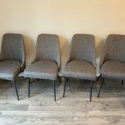 4 Gray Upholstered Chairs 