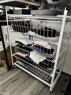 4 Drawer Shelf Cabinet White