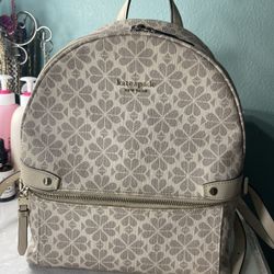 Kate Spade Flower Print Beige Backpack 