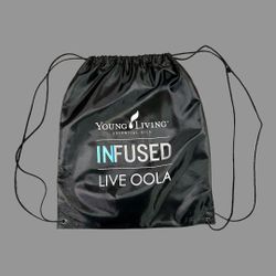 Young Living Infused Live Oola Drawstring Black Nylon Bag   - In good condition, clean, odor free, smoke free. Some small cosmetic imperfections but n