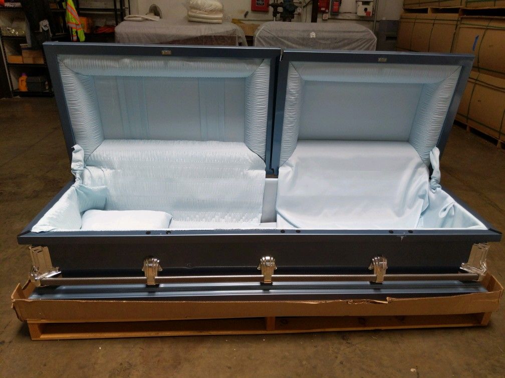Optima Blue - Light Blue Crepe Casket