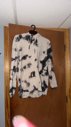 Tie-Dye Pullover Hoodie Black and White