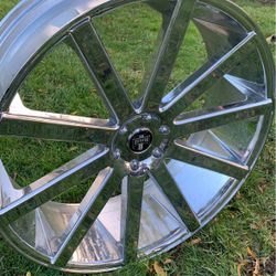 28x10 DUB SHOT CALLA 6x5.5 CHROME NEW