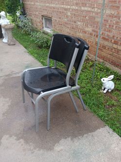 Pair of 2 pcs  Stackable LIFETIME Outdoor Patio chairs