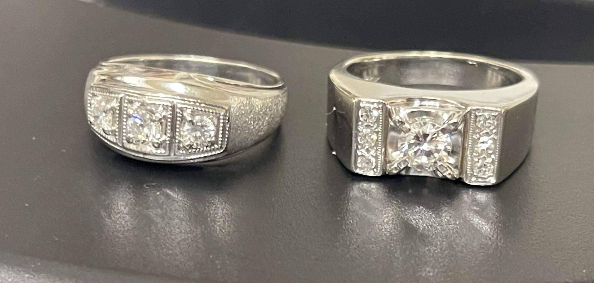 Men’s 14k Gold And Diamond Wedding Rings