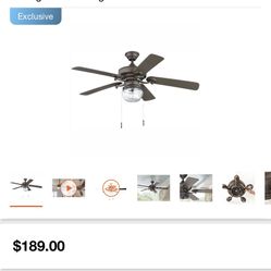 Home Decorators Collection Bromley 52 in. LED Indoor/Outdoor Bronze Ceiling Fan with Light Kit