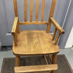 Vintage 70s (or Earlier) Kids Wooden High Chair