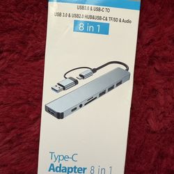 8 In 2 USB + Type C Hub Docking Station