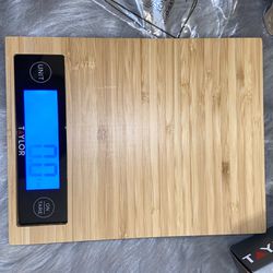 Taylor 11lb Capacity Eco-Bamboo Platform Digital Kitchen Food Scale
