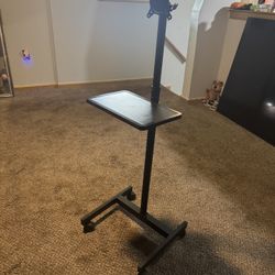 Tv Stand With Tv Mounted With Wheels 