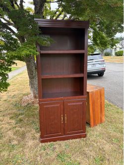Free 6” bookcase w/lower cabinet and small dresser