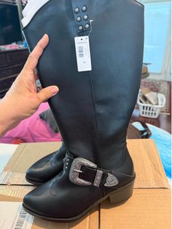 Torrid Black Western Knee-High Boots Size 10