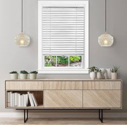 The Designer’s Touch 1” Cordless Room Darkening Vinyl Blind (35” x 64”, White)