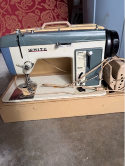 Vintage white sewing machine