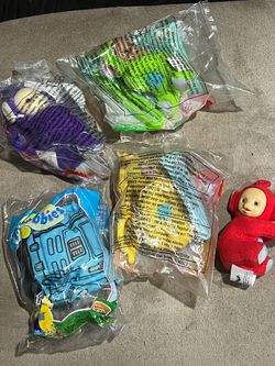 Teletubbies McDonald's Happy Meal Beanbag Plush Toys lot of 5 Tinky winky Poe