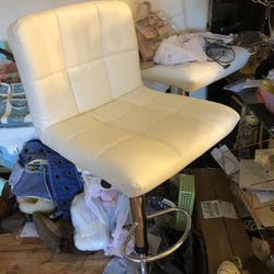 Bar stools white pu leather 1 pc