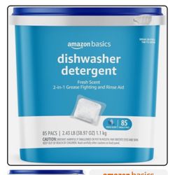 Amazon Basics Dishwasher Detergent Pacs Fresh Scent, 85 Count Pods