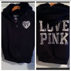Victoria Secret PINK fuzzy Bling Sweatshirt