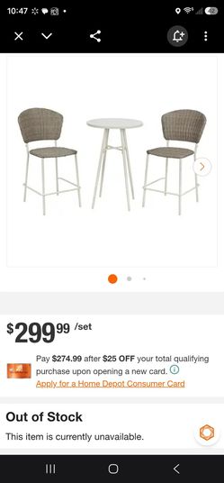 2 wicker stools and steel table(2 sets)