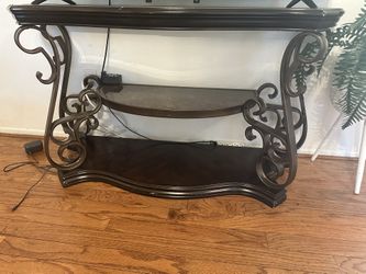 Wood , Marble & Glass Tv Stand Great Condition