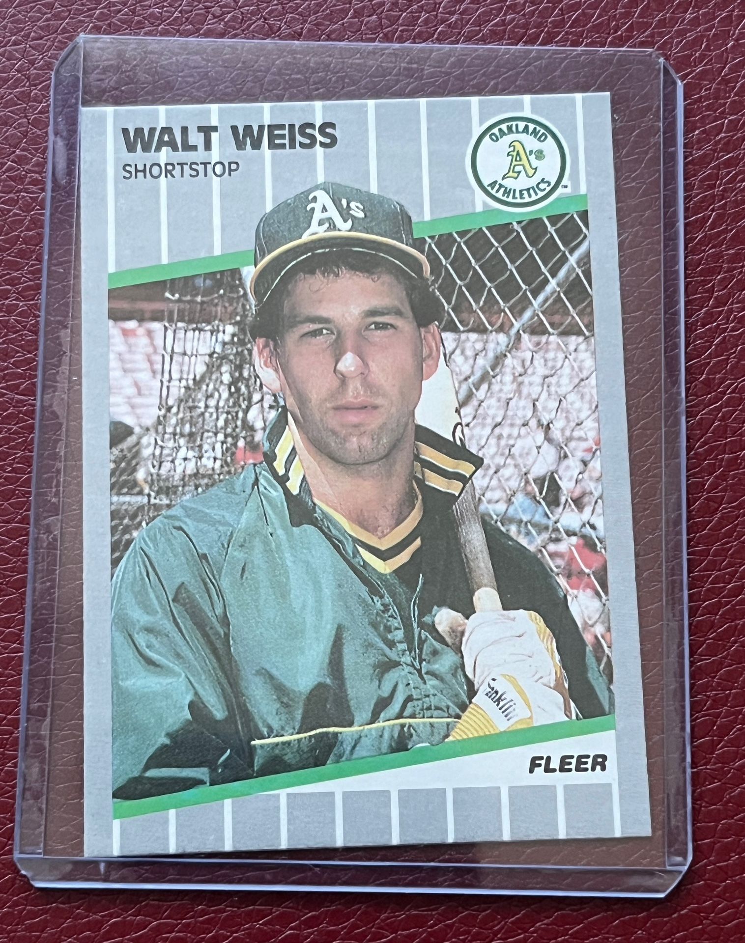 1989 Fleer Oakland Athletics Baseball Card #24 Walt Weiss
