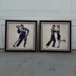 Pair of Framed Classy Tango Dancer Art Prints