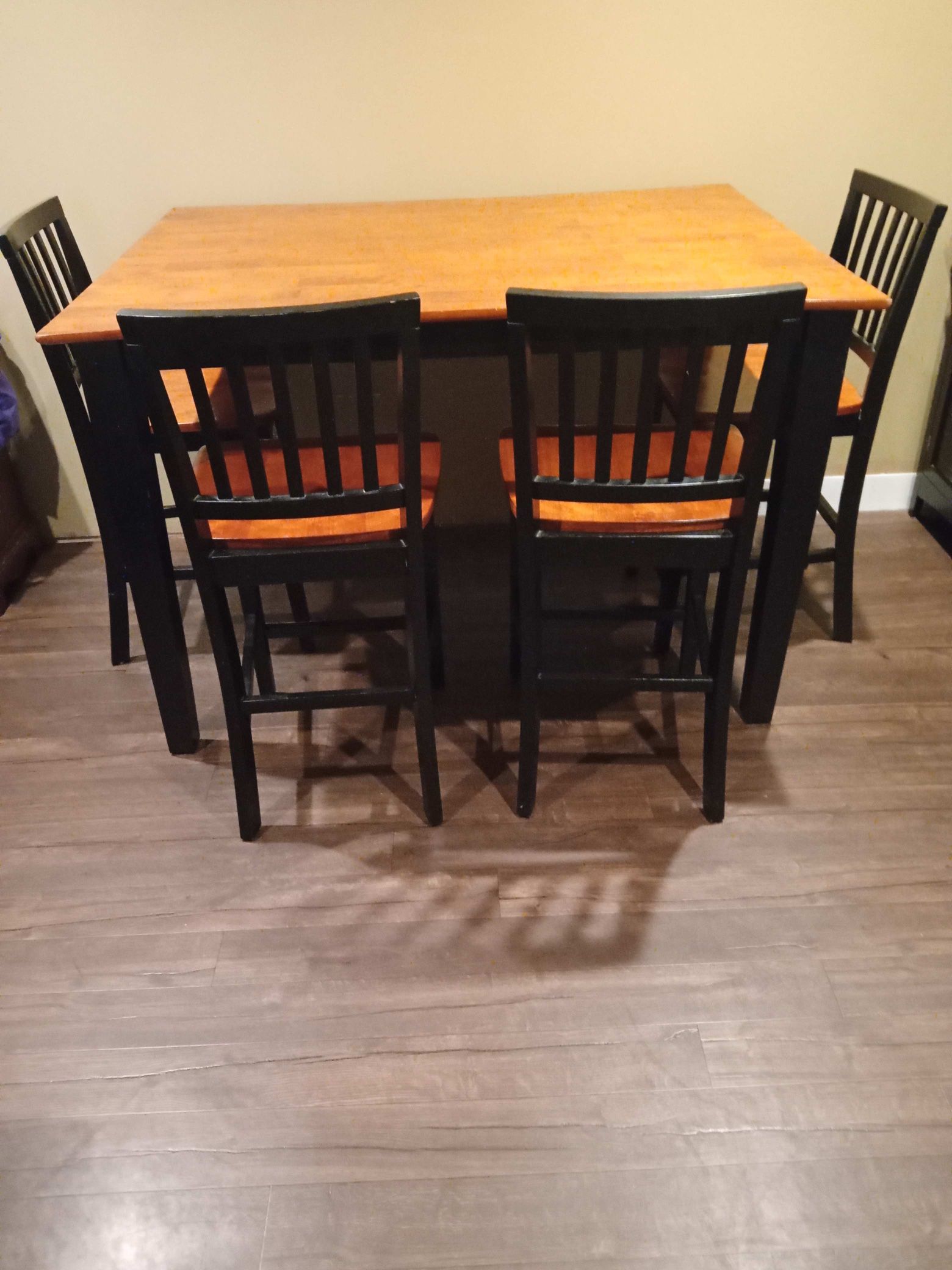 Dining Table Set With 6 Counter Top Chairs & Buffet