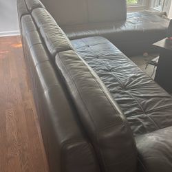 Black Leather Sectional 