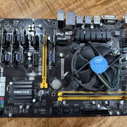 TB250-BTC PRO BIOSTAR Desktop Motherboard 12 Graphics Slots LGA1151 DDR4 Support GTX1060 Full Tested Working  Also it's coming together with G.SKILL A