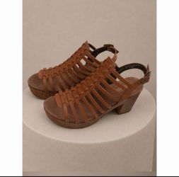 White Mountain Womens Brown Gladiator Platform Sandals Block Heel Boho 9.5M