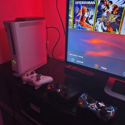 Xbox 360 With 100+ Games And 3 Controllers