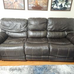 Black leather couch