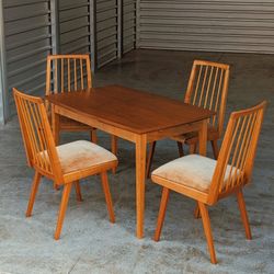 Mid-Century Modern Lübke Dining Set - Extendable Table & 4 Chairs