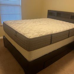 Heavy Duty Queen Size Bedframe With Storage Not Including Boxspring/Mattress 