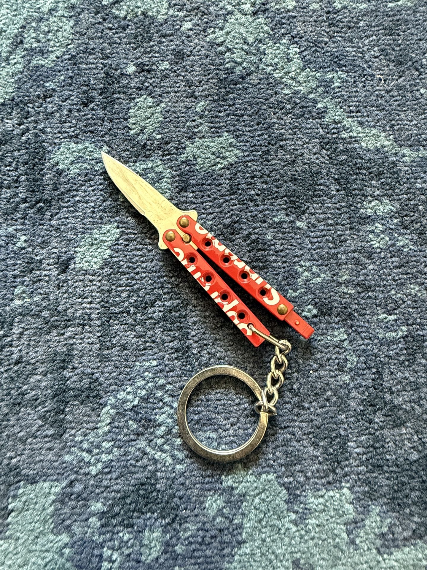 Metal Keychain Supreme Butterfly Knife Keychain Red Supreme TRUE