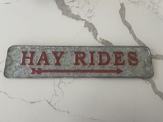 Hay Rides metal sign