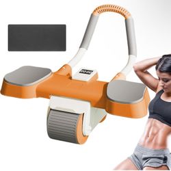 Abs Workout Wheel, Ab Roller Wheel with Timer and Phone Holder, Automatic Rebound Ab Abdominal Exercise Roller Wheel, Core Exercise Equipment for Home