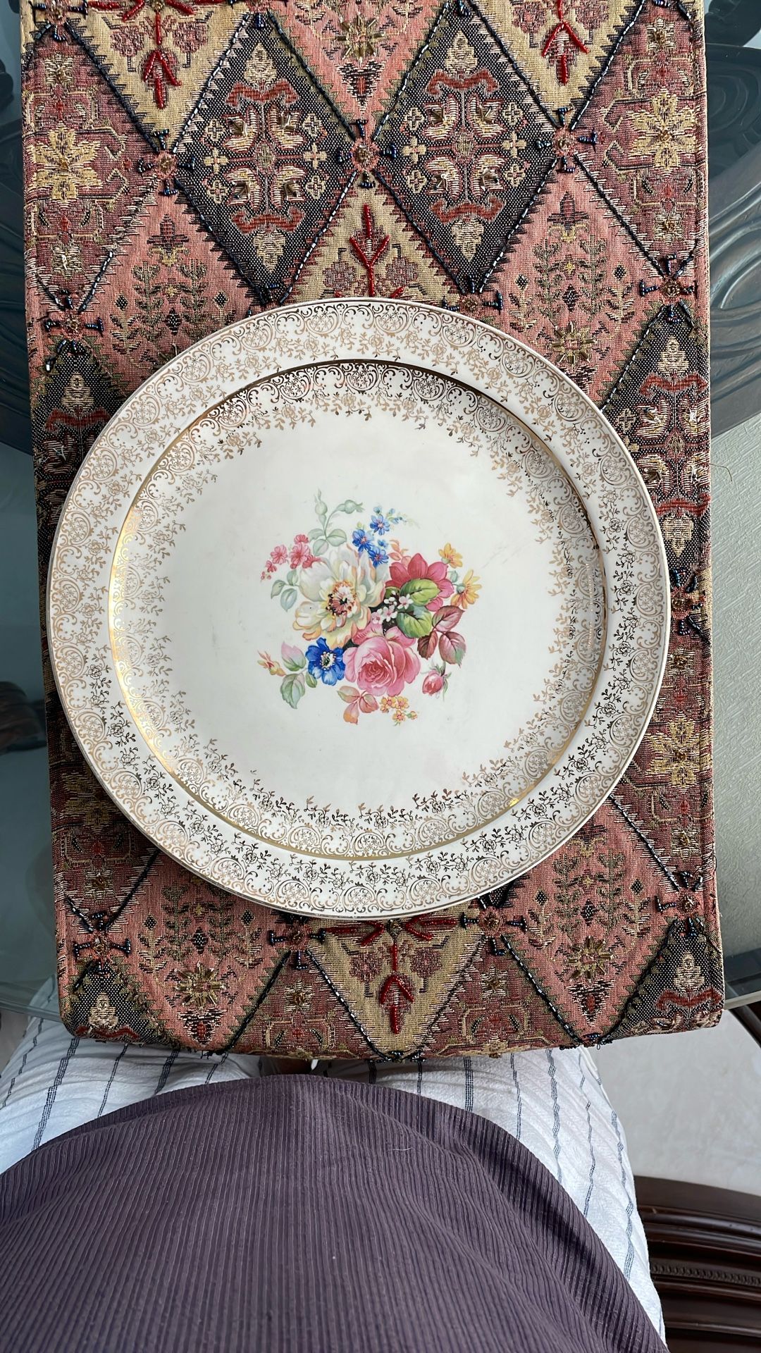 E. Dwin Knoles 22 Karat Gold Inlay Plate