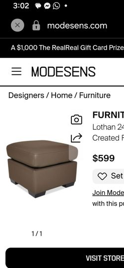 Leather ottoman  brown
